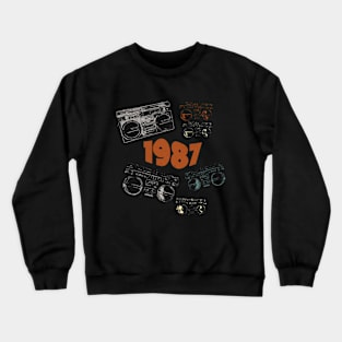 1987 on retro music Crewneck Sweatshirt